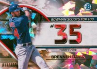 2023 Bowman Scouts' Top 100 #BTP35 Brennen Davis Atomic Refractor Baseball Card