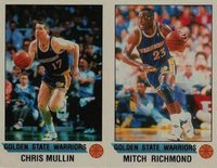 1990 Panini Sticker # Chris Mullin/Mitch Richmond Panel-Hand Cut Basketball Card