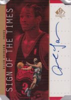 1998 SP Authentic Sign of the Times  #AI Allen Iverson Gold Basketball Card