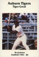 1987 Auburn Tigers Tiger Great # Bo Jackson Baseball Baseball Card