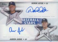 2022 Topps Baseball Stars Dual Autographs #BSDAJJ Aaron Judge/Derek Jeter Baseball Card