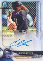 2018 Bowman Prospects Autographs Chrome #CW Colton Welker Refractor Baseball Card