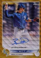 2022 Topps Chrome Rookie Autographs #RABW Bobby Witt Jr. Gold Wave Refractor Baseball Card