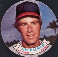 1972 Topps Candy Lids Test Issue # Jim Palmer Baseball Card