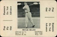 1936 S & S Game # Mule Haas Baseball Card