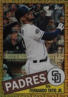 2020 Topps Silver Pack 1985 Chrome Promo #33 Fernando Tatis Jr. Gold Refractor Baseball Card