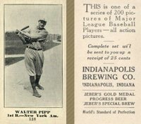 1916 Indianapolis Brewing #138 Walter Pipp Baseball Card