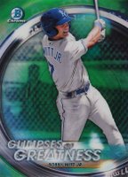 2020 Bowman Draft Glimpses of Greatness #GOGBW Bobby Witt Jr. Green Refractor Baseball Card