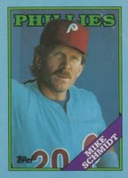 1988 Topps Box Panels Hand Cut #O Mike Schmidt Baseball Card
