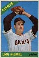 1966 Topps #496 Lindy McDaniel Baseball Card