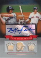 2010 Topps Sterling Career Chronicles Relics Autograph #16 Carl Yastrzemski Triple Baseball Card
