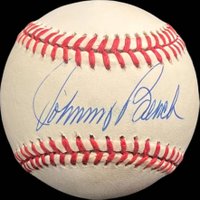 1999 Hall of Fame Autographs # Johnny Bench Ball Baseball Card