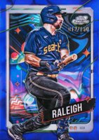 2024 Topps Chrome Cosmic #167 Cal Raleigh Purple Nebula Refractor Baseball Card