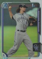 2015 Bowman Draft #200 Brendan Rodgers Chrome-Refractor Baseball Card