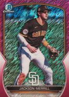 2023 Bowman Chrome Prospects #BCP244 Jackson Merrill Fuchsia Shimmer Baseball Card