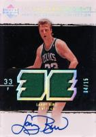 2003 UD Exquisite Collection Emblems of Endorsements #EM-LB Larry Bird Basketball Card