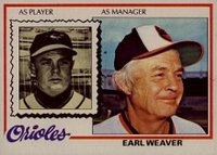 1978 Topps #211 Earl Weaver Double print Baseball Card