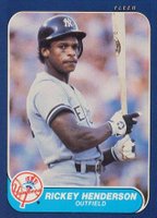 1986 Fleer #108 Rickey Henderson Baseball Card