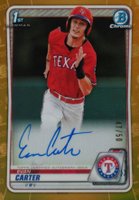 2020 Bowman Draft Chrome Draft Picks Autographs #CDAEC Evan Carter Gold Refractor Baseball Card