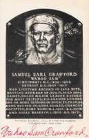 1999 Hall of Fame Autographs # Sam Crawford Artvue Hall of Fame Plaque Baseball Card