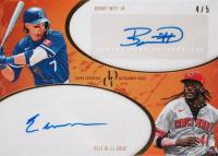 2025 Topps Dynamic Duals Dual Autographs #2B Bobby Witt Jr./Elly de La Cruz Orange Baseball Card
