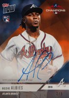 2018 Topps Now Postseason #PS47E Ozzie Albies Autograph-Orange Baseball Card