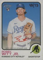 2022 Topps Heritage Real One Autographs #ROABW Bobby Witt Jr. Red Ink Baseball Card