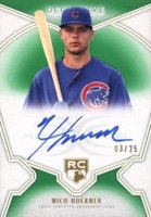 2020 Topps Definitive Collection Definitive Rookie Autographs #NHR Nico Hoerner Green Baseball Card