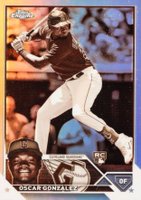 2023 Topps Chrome #207 Oscar Gonzalez Sepia Refractor Baseball Card