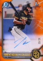 2022 Bowman Chrome Prospect Autographs #CPAJWD James Wood Orange Refractor Baseball Card