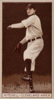 1912 Brown Backgrounds Common back # Mike Mitchell Cleveland-Picture is Willie Mitchell Baseball Card