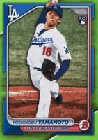 2024 Bowman #36 Yoshinobu Yamamoto Neon Green Baseball Card