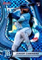 2024 Bowman's Best #62 Junior Caminero Blue X-Fractor Baseball Card