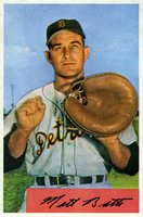 1954 Bowman #183 Matt Batts Baseball Card