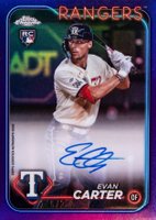 2024 Topps Chrome Rookie Autographs #RAEC Evan Carter Purple Refractor Baseball Card