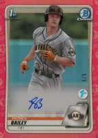2020 Bowman Draft 1st Edition Chrome Autographs #CDAPB Patrick Bailey Red Refractor Baseball Card
