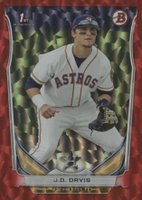2014 Bowman Draft Picks #DP81 J.D. Davis Red Ice Baseball Card