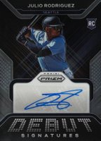 2022 Panini Prizm Debut Signatures #DSJU Julio Rodriguez Baseball Card