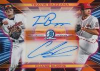 2024 Bowman Draft Prospect Dual Autographs #PDABB Chase Burns/Travis Bazzana Orange Refractor Baseball Card
