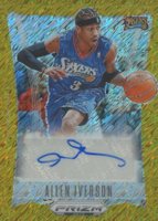 2023 Panini Prizm Deca Signatures #DSIVE Allen Iverson Gold Shimmer Fotl Basketball Card
