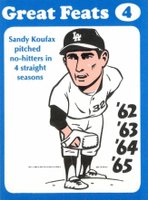 1972 Laughlin Great Feats #4 Sandy Koufax Blue Border Baseball Card