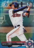 2017 Bowman Draft #BDC1 Royce Lewis Chrome-Batting-Sky Blue Refractor Baseball Card