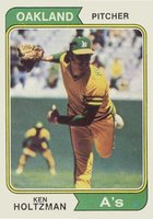 1974 Topps #180 Ken Holtzman Baseball Card