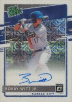 2020 Panini Donruss Optic Rated Prospects #RPSBW Bobby Witt Jr. Signature-White Mojo Baseball Card