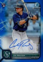 2022 Bowman Chrome Rookie Autographs #CRACR Cal Raleigh Blue Refractor Baseball Card