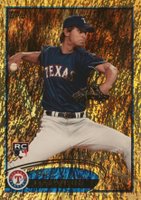 2012 Topps #660 YU Darvish Throwing Right-Blue Jersey-Gold Sparkle Baseball Card