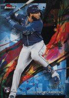 2024 Topps Finest #24 Junior Caminero Sky Blue Refractor Baseball Card