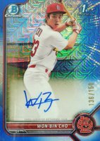 2022 Bowman Chrome Prospect Autographs #CPAWC Won-Bin Cho Hta Choice Refractor Baseball Card