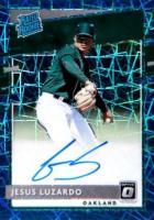 2020 Panini Donruss Optic Rated Rookies Signatures #RRSJL Jesus Luzardo Teal Velocity Baseball Card