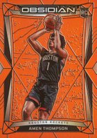 2023 Panini Obsidian #179 Amen Thompson Electric Etch Orange Flood Basketball Card